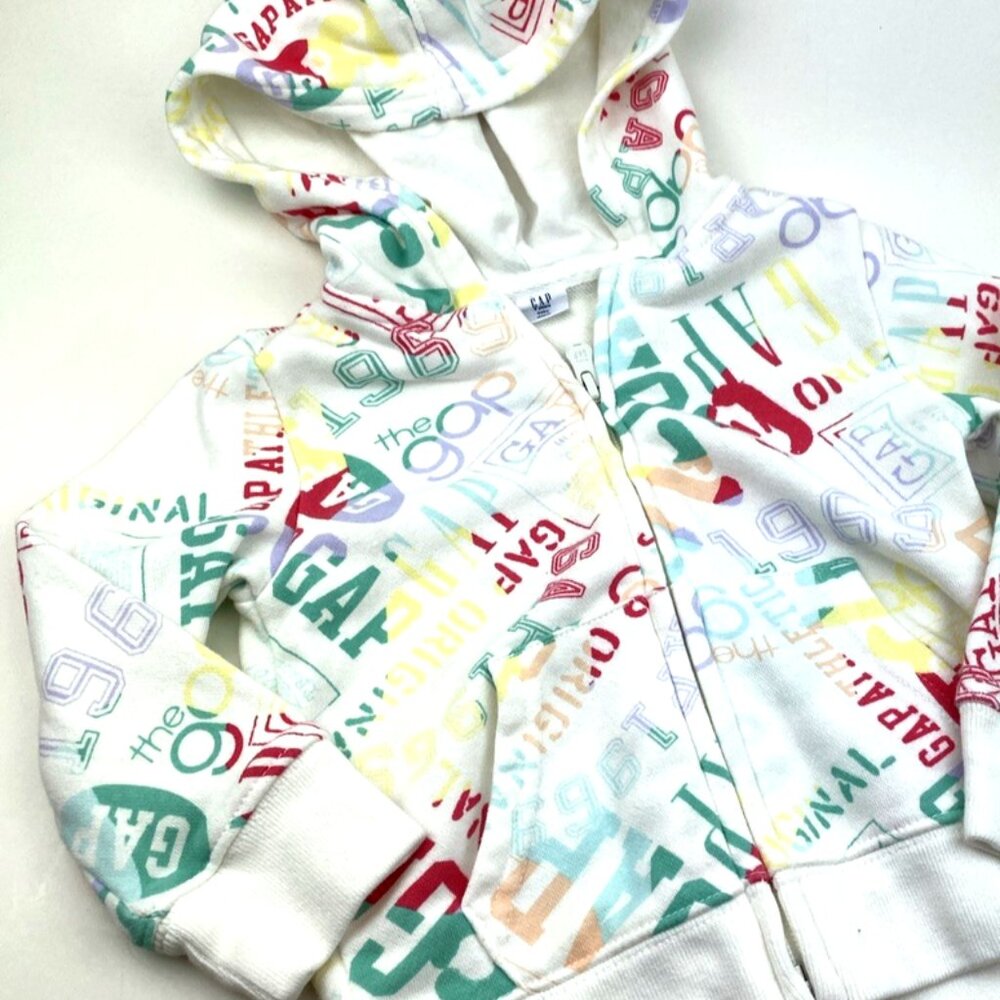 The Gap Baby Sweater SIze 2T Girls Hooded White Pockets Toddler Children Kids